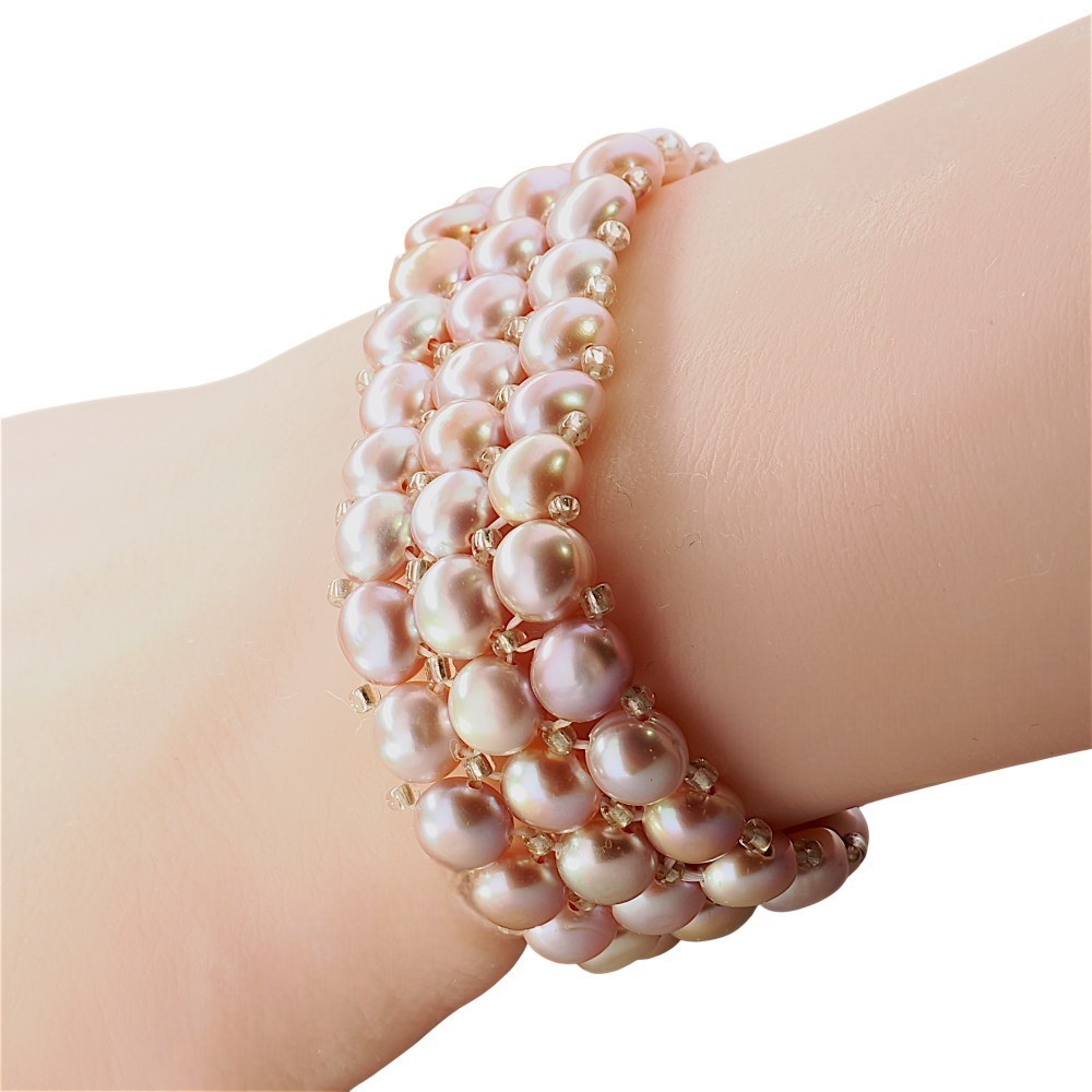 Sterling Silver Biwa Pearl Bracelet