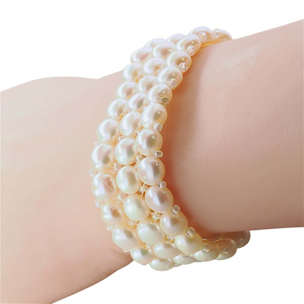 Sterling Silver Biwa Pearl Bracelet
