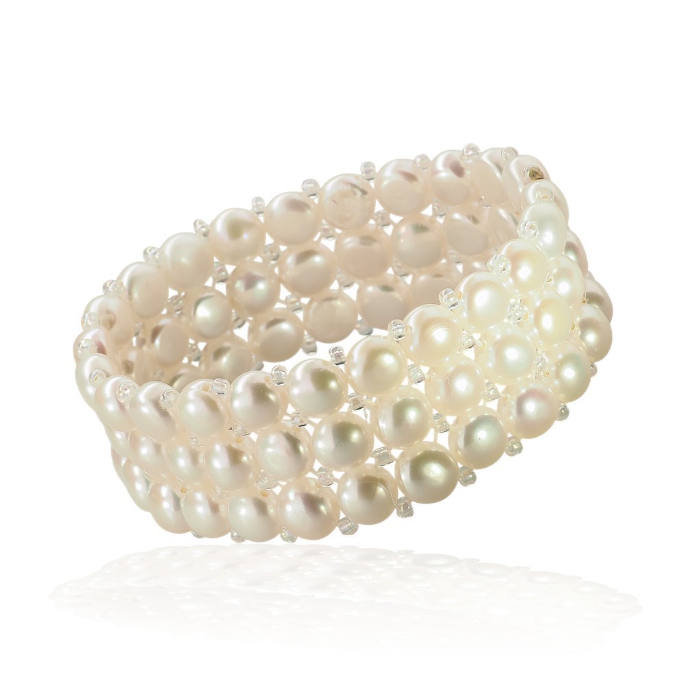 Sterling Silver Biwa Pearl Bracelet