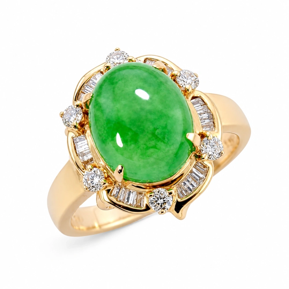 Imperial Green Jade Ring 076