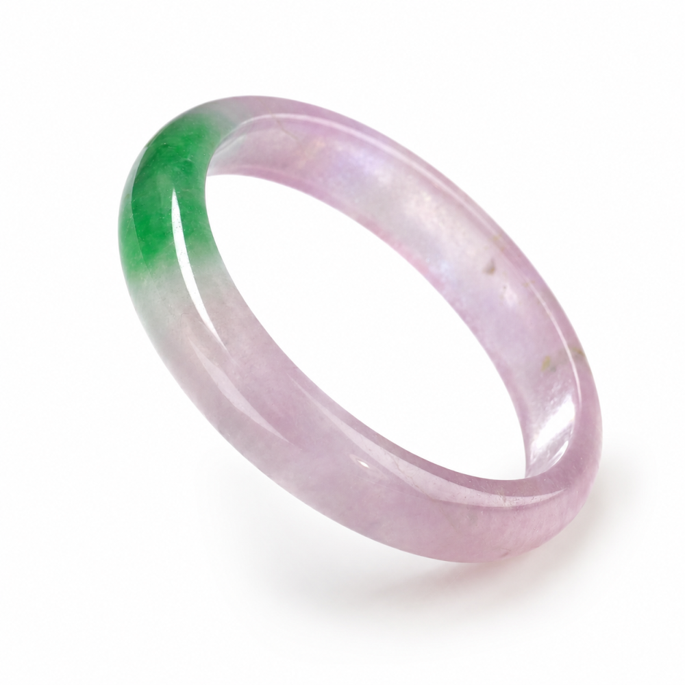 75% OFF, Lavender & Green Jade Bangle, 57mm Inner Diameter, S147