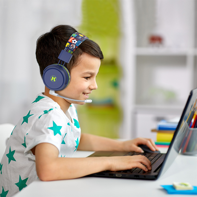 Kanen Detachable boom microphone wireless Bluetooth children's headset