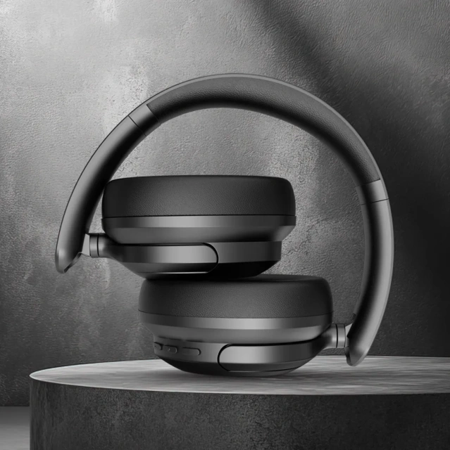 Kanen NC80A-S foldable wireless headphones shown in compact folded form for easy travel and storage