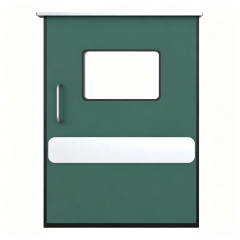 Electrically movable purification protection lead door