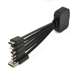 Multi USB Charging Cable With LED Light Logo Smartphone Micro USB Charger Cable 6 in 1 USB Cable