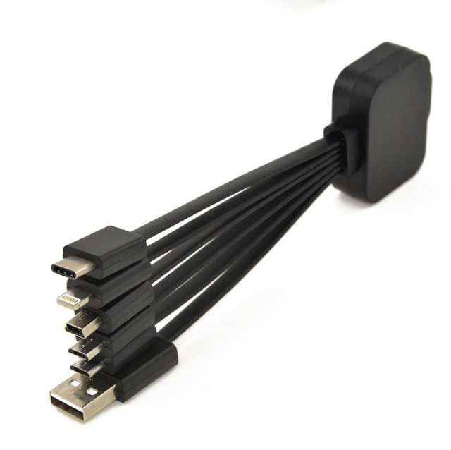 Multi USB Charging Cable With LED Light Logo Smartphone Micro USB Charger Cable 6 in 1 USB Cable