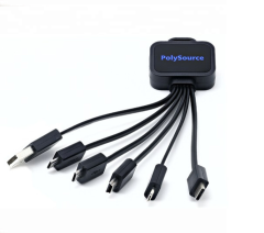 Multi USB Charging Cable With LED Light Logo Smartphone Micro USB Charger Cable 6 in 1 USB Cable
