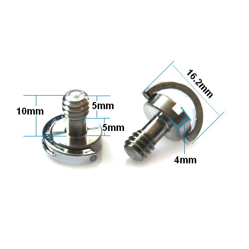 CAMVATE D Shaft D-Ring Screw 1/4-Inch Camera Tripod Qr Stainless Steel -2 Pack