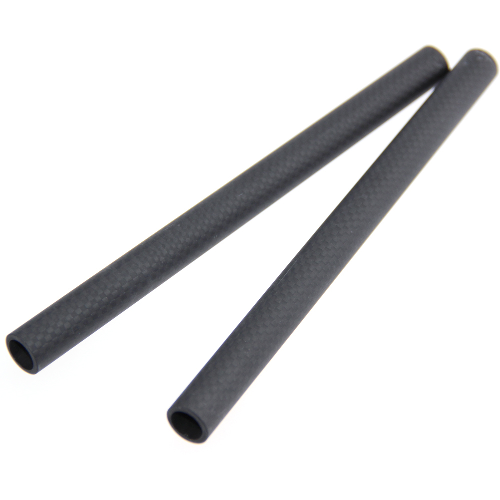 CAMVATE 15mm Carbon Fiber Rods 200mm Long For DSLR Camera Baseplate Follow Focus