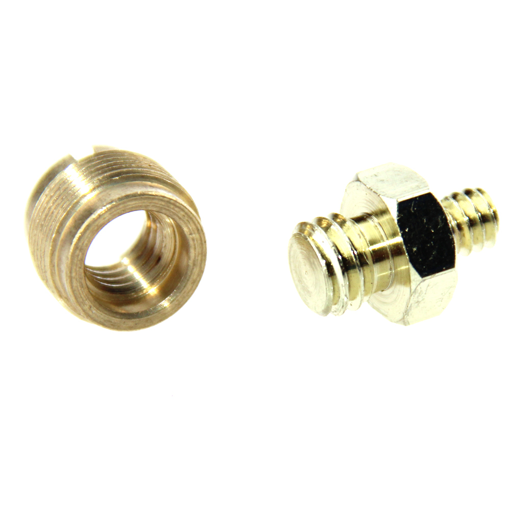 DSLR Brass Screw Adapter 1/4" to 3/8" to 5/8" for Microphone Stand Camera Cage
