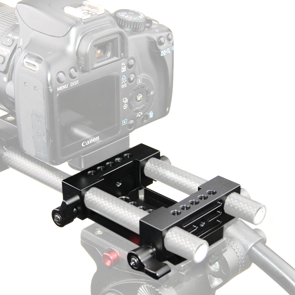 CAMVATE Tripod Mount Base Plate w/ 2 15mm railblocks fr DSLR Shoulder Mount Rig