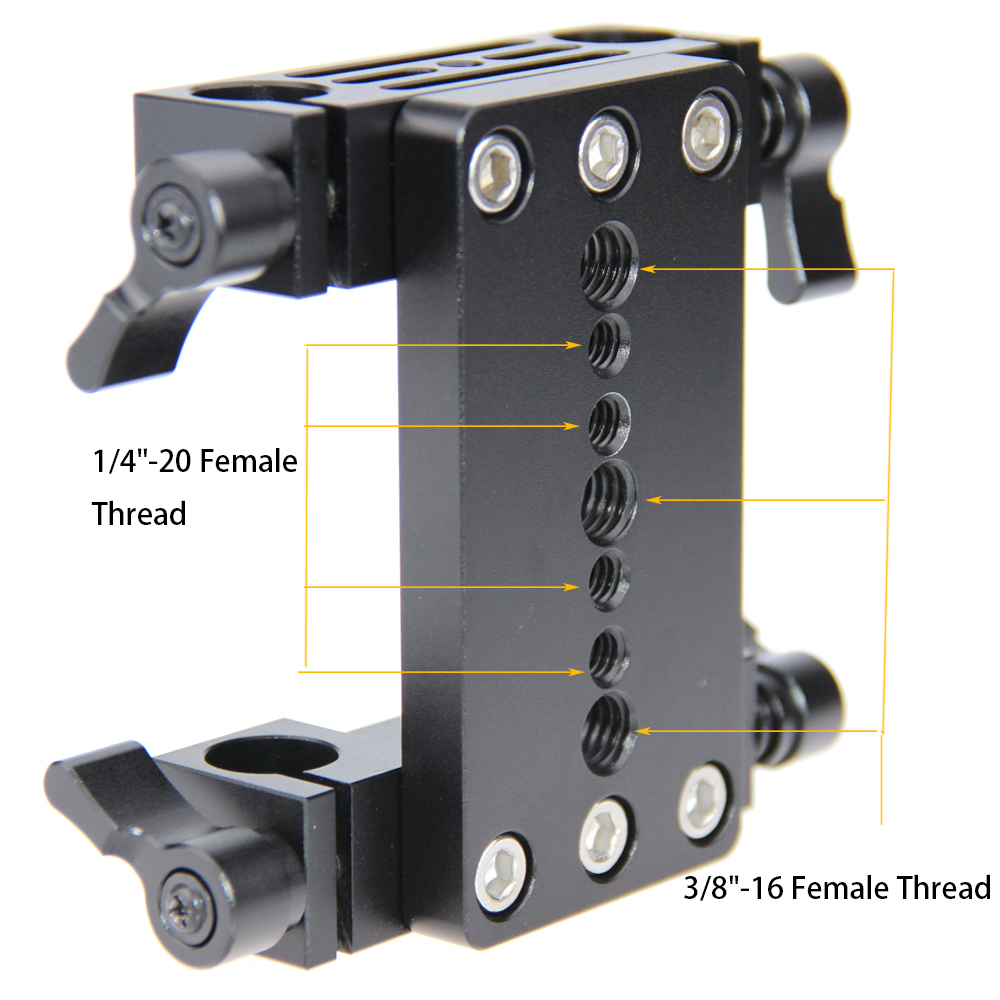 CAMVATE Tripod Mount Base Plate w/ 2 15mm railblocks fr DSLR Shoulder Mount Rig