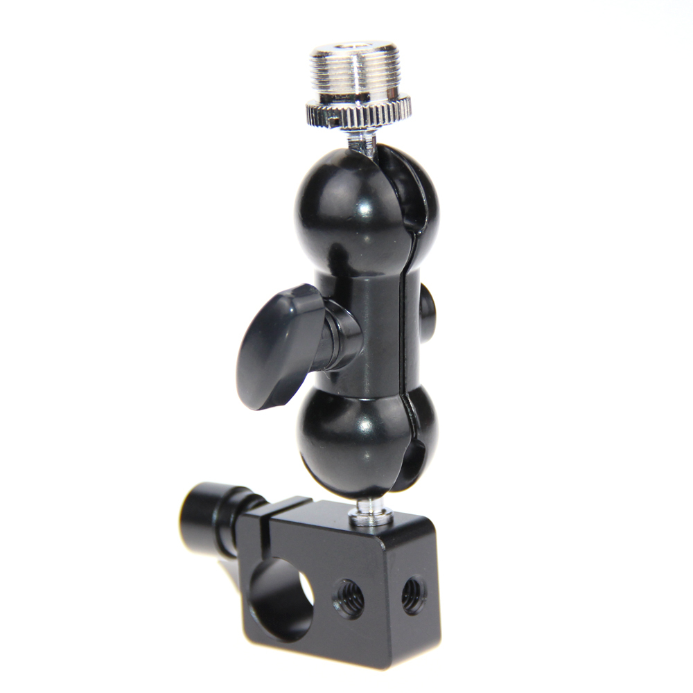 CAMVATE Mini Ball Head Camera Mount with 15mm rod clamp for microphones