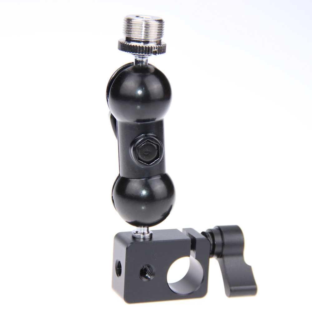 CAMVATE Mini Ball Head Camera Mount with 15mm rod clamp for microphones