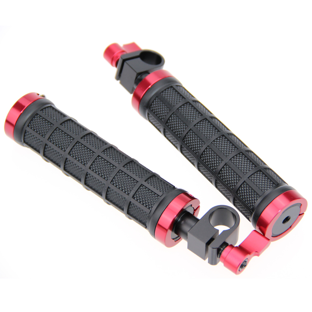 CAMVATE 2x New DSLR Handle Grips w/ rod clamp fr 15mm Rod Rig rail Support camera tripod