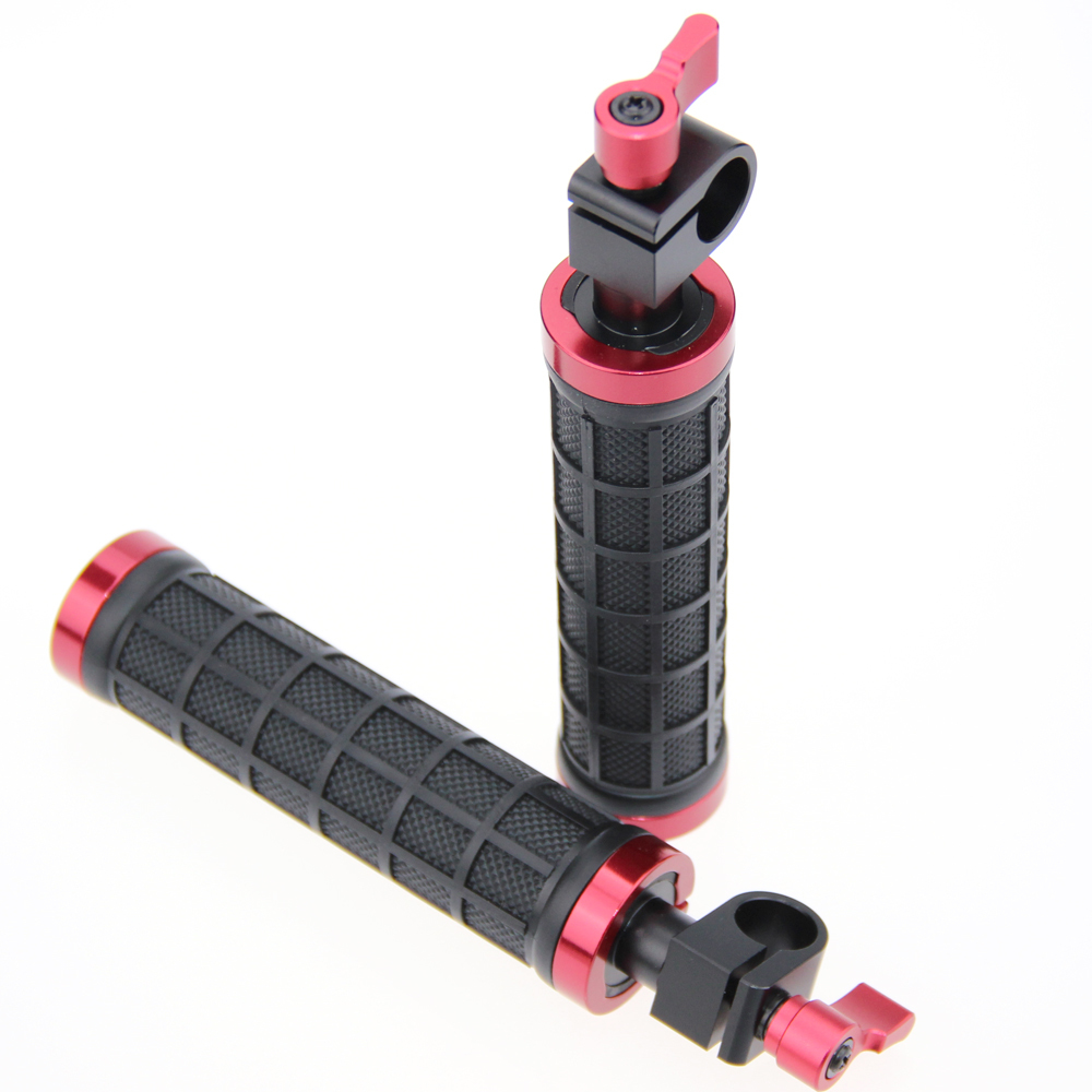 CAMVATE 2x New DSLR Handle Grips w/ rod clamp fr 15mm Rod Rig rail Support camera tripod