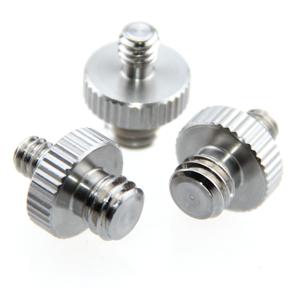 CAMVATE 1/4"Male to 3/8"Male Double-ended Screw Adapter (pack of 3)