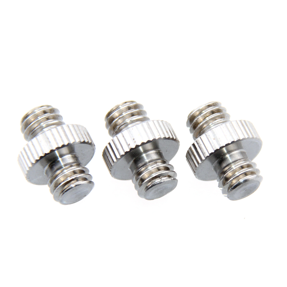 CAMVATE Double-ended 3/8"-16 Male Thread Screw Adapter fr DSLR Flash Tripod Light Stand (pack of 3)