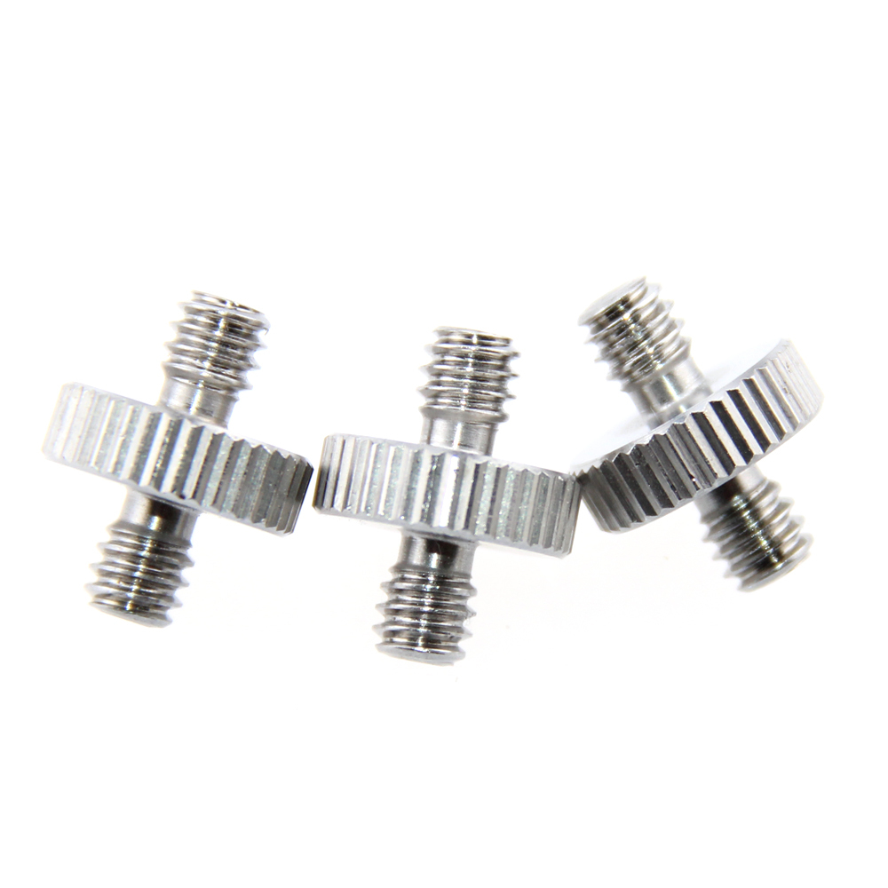 CAMVATE 1/4"Male to 1/4"Male Double-ended Screw Adapter (pack of 3)