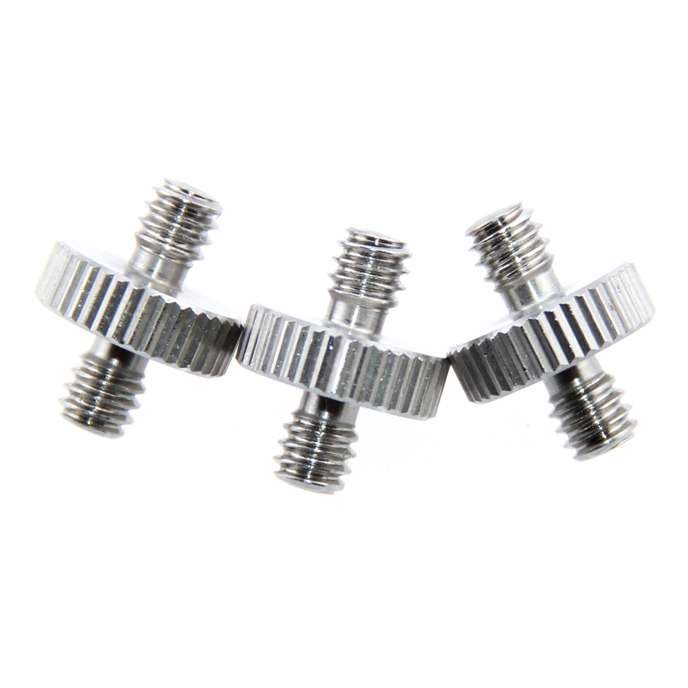 CAMVATE 1/4"Male to 1/4"Male Double-ended Screw Adapter (pack of 3)