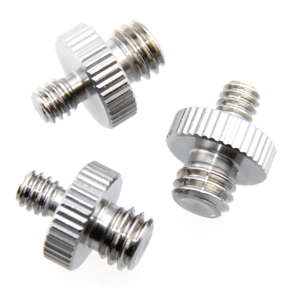 CAMVATE 1/4"Male to 3/8"Male Double-ended Screw Adapter (pack of 3)