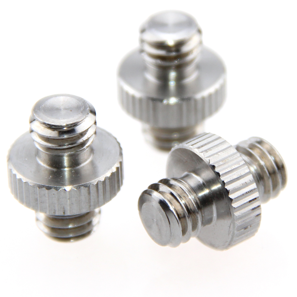 CAMVATE Double-ended 3/8"-16 Male Thread Screw Adapter fr DSLR Flash Tripod Light Stand (pack of 3)