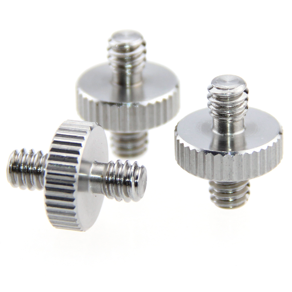 CAMVATE 1/4"Male to 1/4"Male Double-ended Screw Adapter (pack of 3)