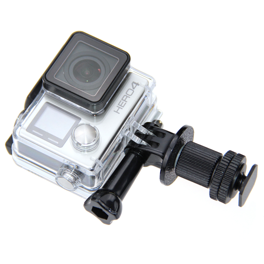 Tripod Monopod Mount Adapter with Hot Shoe Mount fr GoPro HD HERO 1 2 3 4 Camera