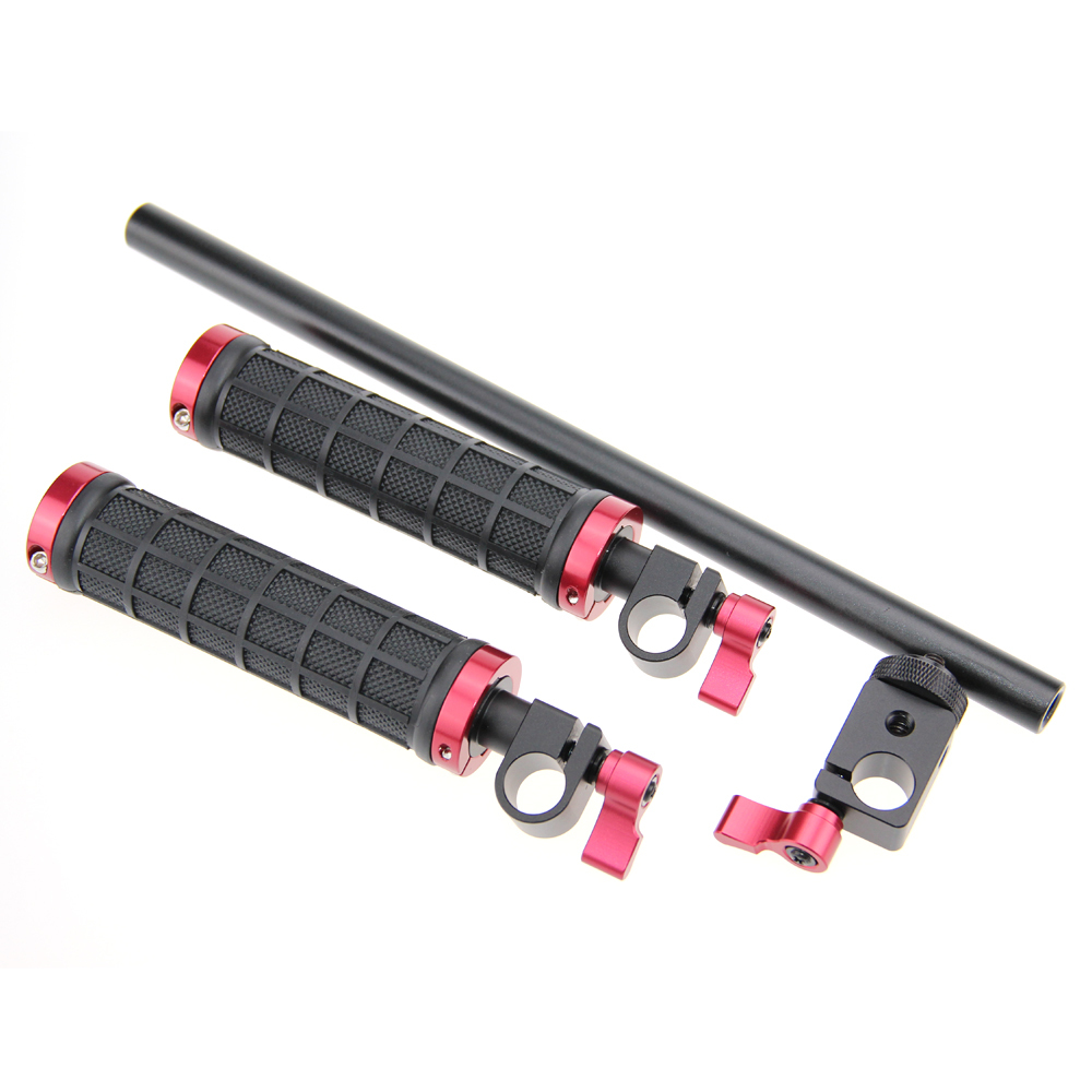 CAMVATE 15mm Rod Handle & Micro Monitor Double Grip Kit