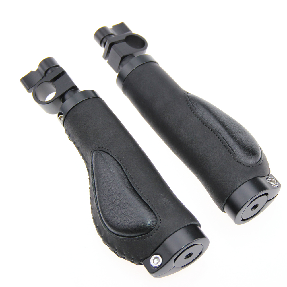 2x DSLR Camera Handle Grips Leather Cover w/15mm Rod Hole fr 15mm Rod System