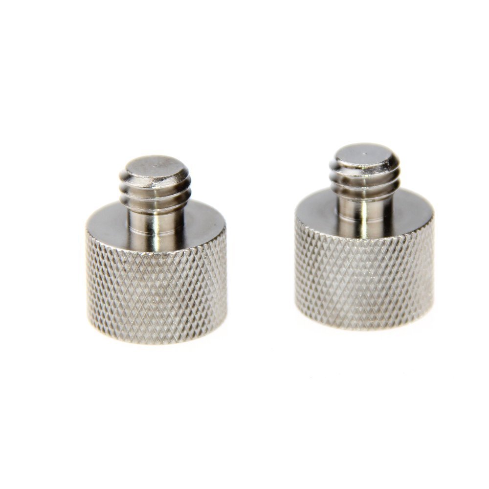CAMVATE 2 Pieces 3/8"-16 Male to 5/8"-27 Female Thread Adapter for Microphone Mounts and Stands