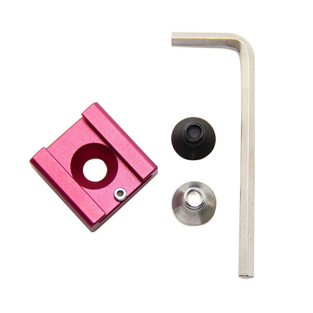 CAMVATE Cold Shoe Mount Adapter with 1/4"-20 Hole for Blackmagic Cinema Cameras(Red)
