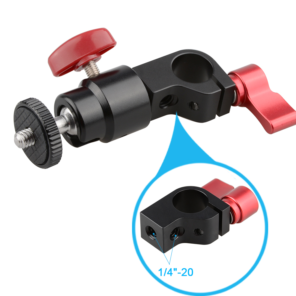 CAMVATE 15mm Rod Clamp & Ball Head Mount Adapter