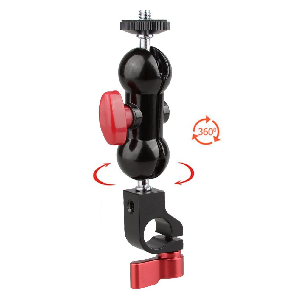 CAMVATE Single Rod Clamp & 360°Swivel Ball Head Mount