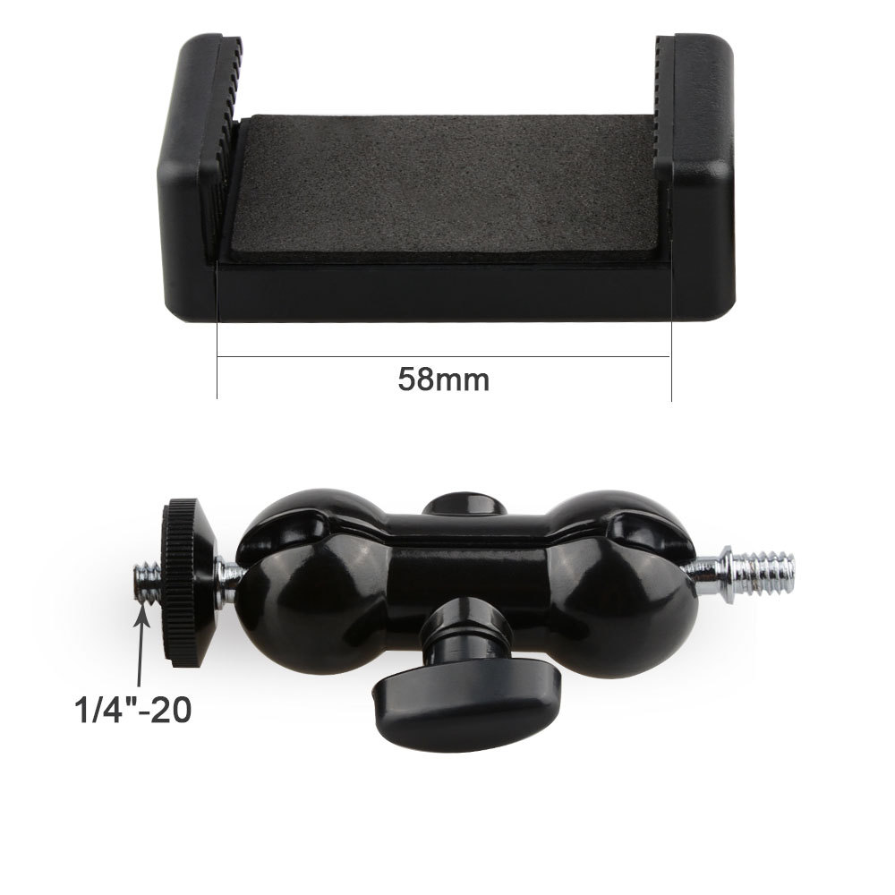 CAMVATE 360° Swivel Ball Head Mount & Phonetrap Smartphone Holder for Cell Phone