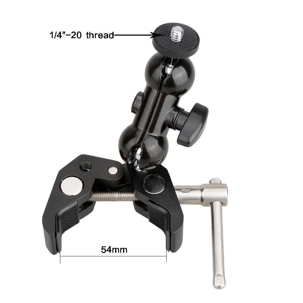 CAMVATE Articulating Magic Super Clamp Crab Pliers Clip w/1/4" 360° Ball Head Mount
