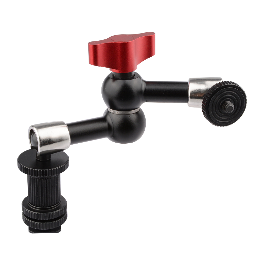 7" Articulating Magic Arm 1/4" Hot Shoe Connector fr Camera LED Light Monitor