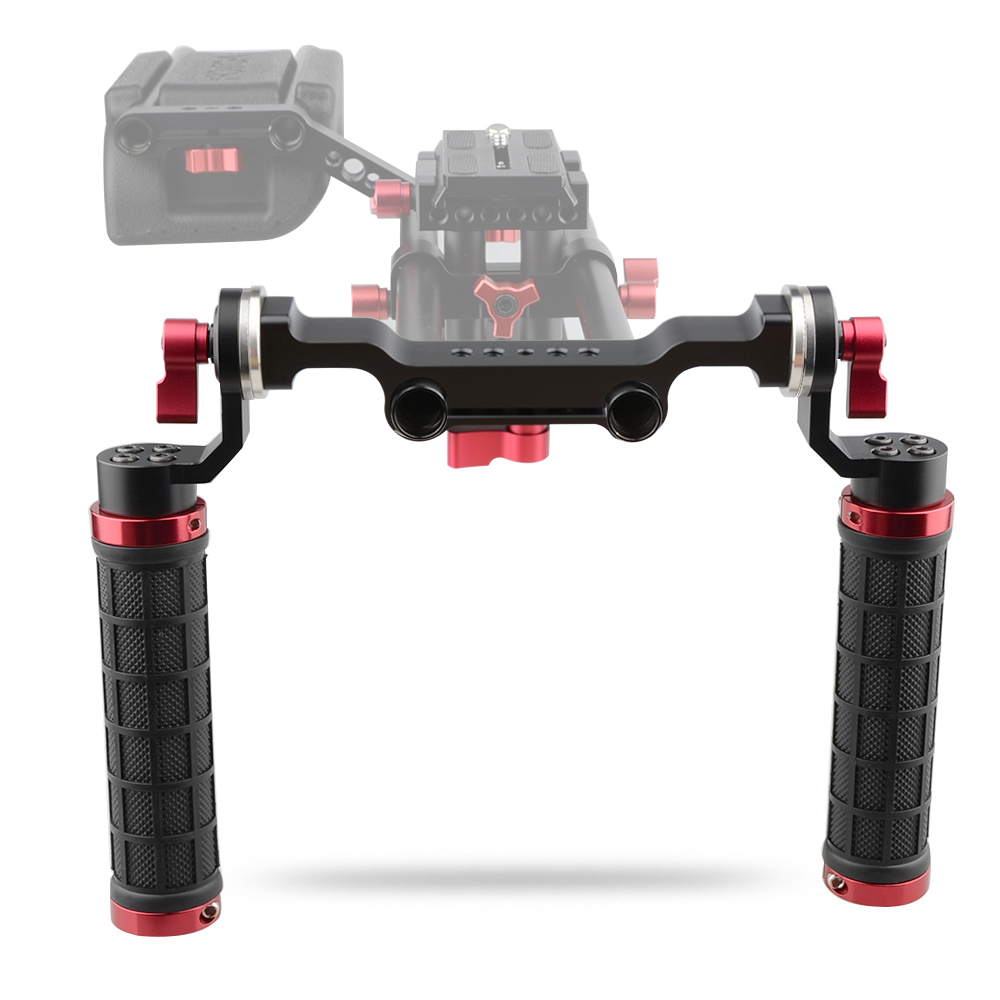 CAMVATE 15mm Rod & Soft rubber grip Shoulder Mount Rig with ARRI Rosette  for DSLR