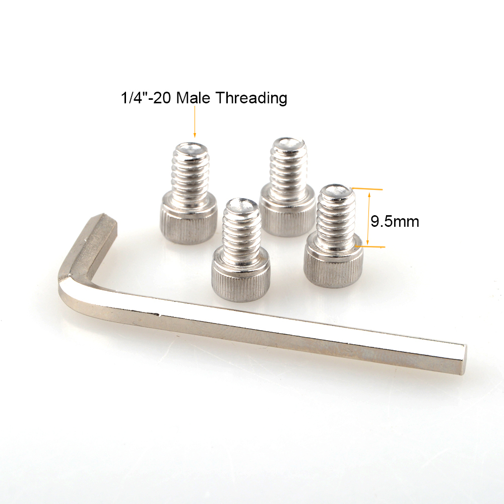 CAMVATE 1/4"-20 Male Thread 3/8 Inch Long Hexagon Socket Head Srew Adapter for Baseplate