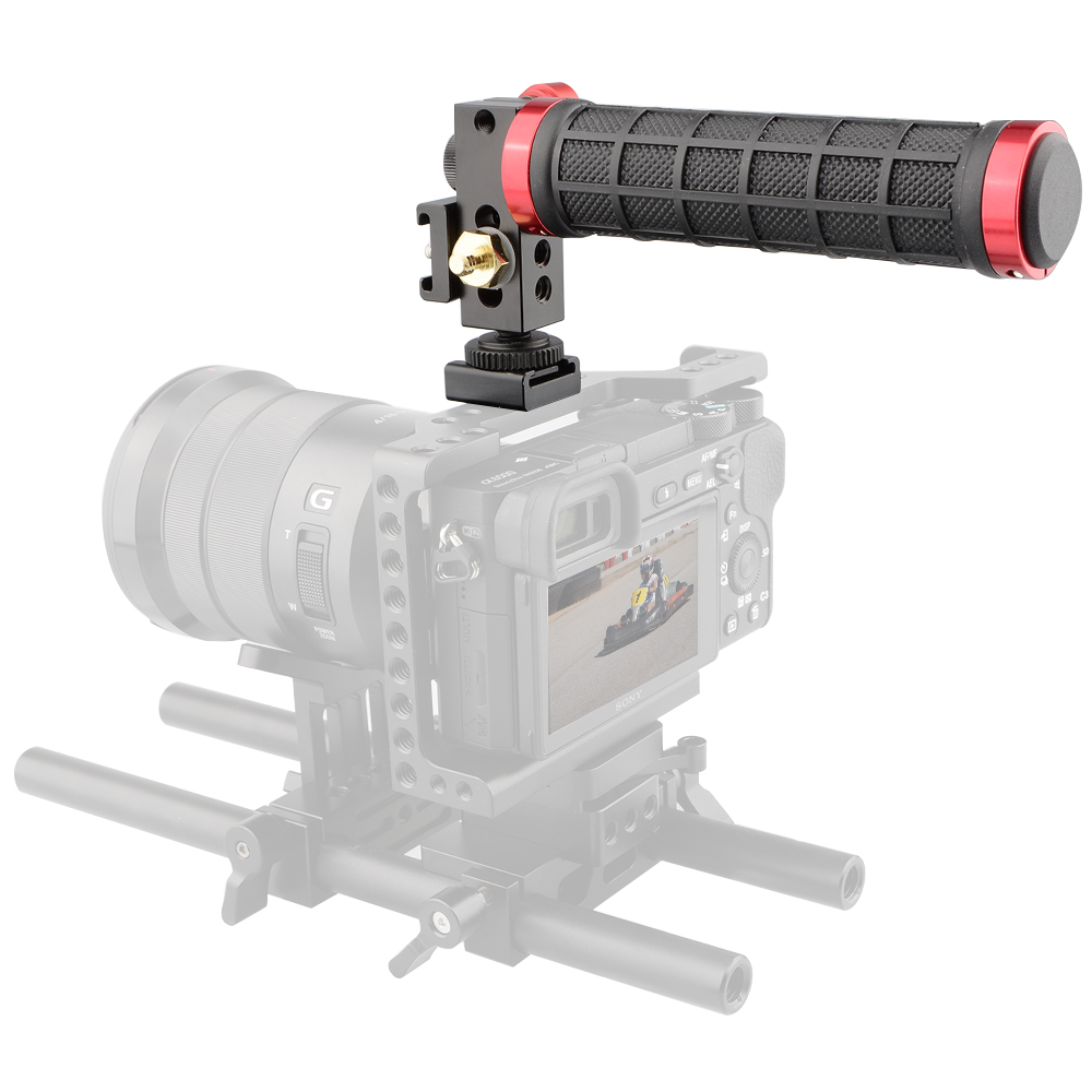 CAMVATE Video Stabilizer Top Handle Rig Hand Grip with Cold Shoe Extender for DSLR Camera