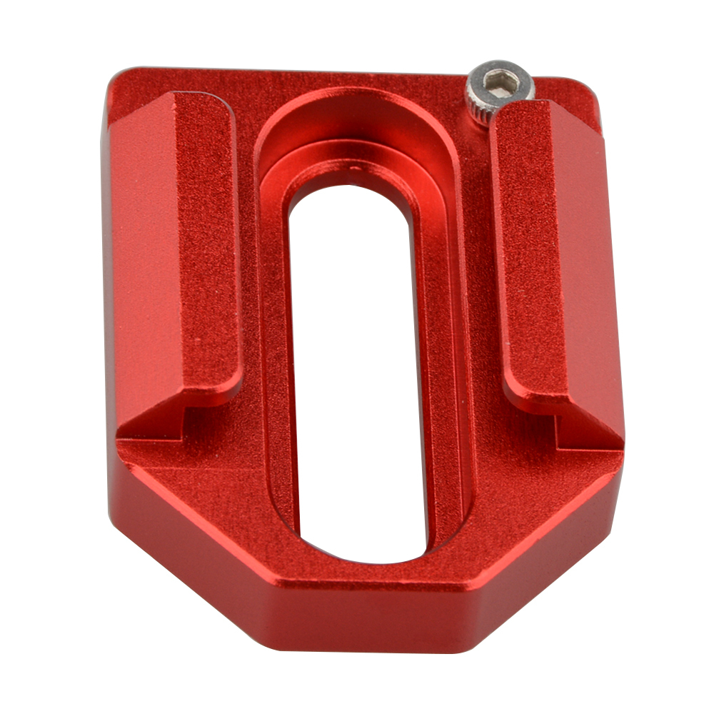 CAMVATE Cold Shoe Mount Holder with 2 Screws to Fasten for Monitor LED Light (Red)