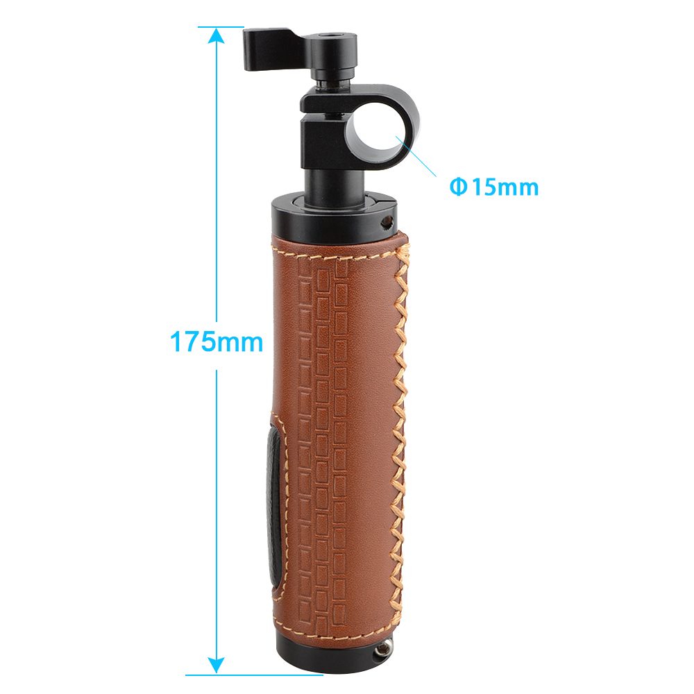CAMVATE 15mm Rod Clamp Handle Grip (Leather) for DSLR Camera Rod System