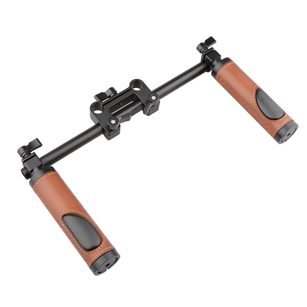 CAMVATE Handle Grips (Leather) Handlebar Support Kit for DSLR Camera Camcorder Shoulder Rig