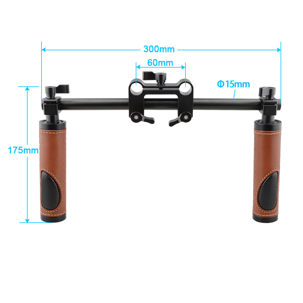 CAMVATE Handle Grips (Leather) Handlebar Support Kit for DSLR Camera Camcorder Shoulder Rig