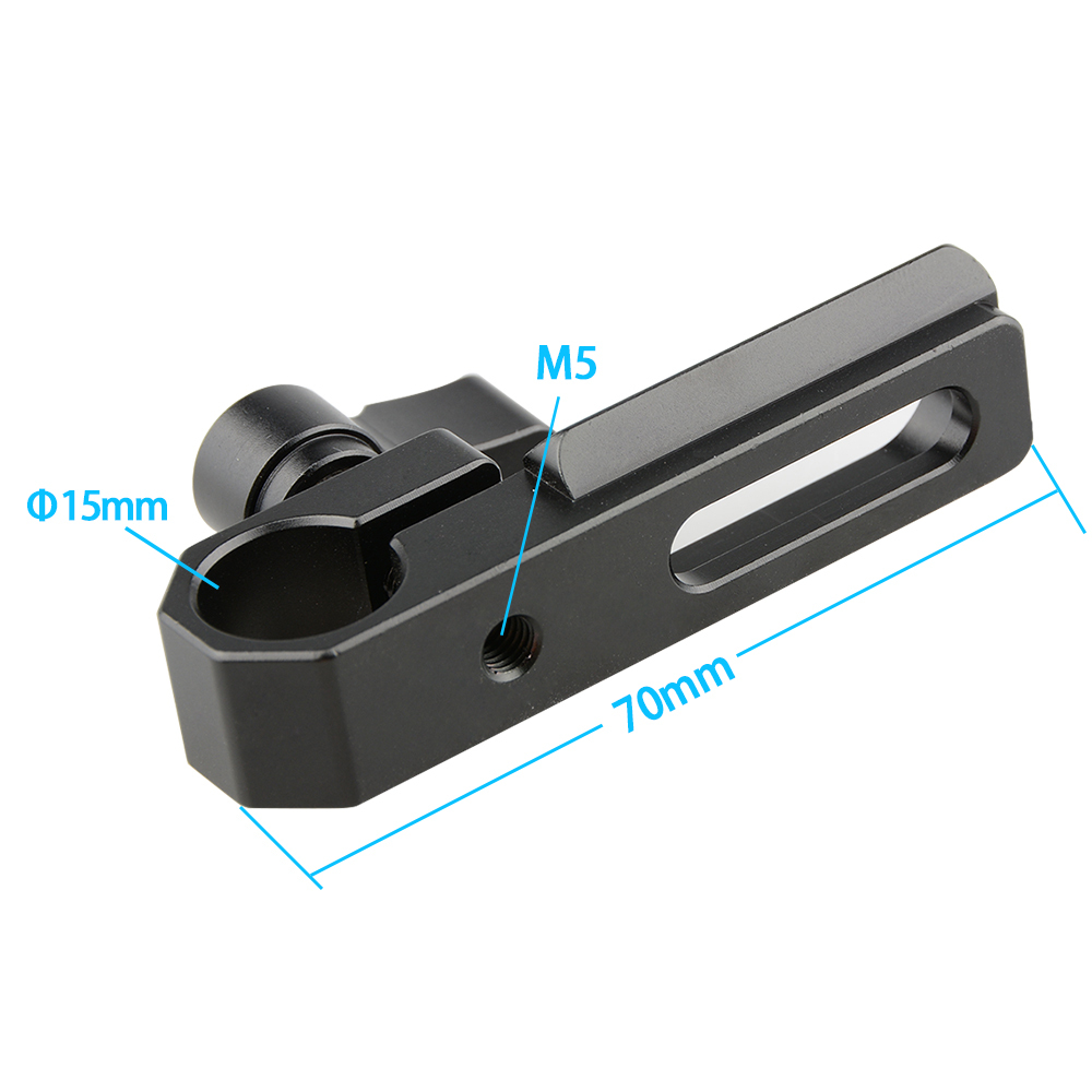 CAMVATE Single 15mm Rod Clamp with NATO Rail (Black Wingnut)