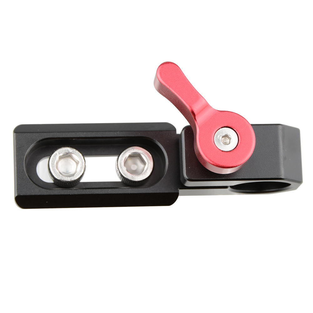 CAMVATE Single 15mm Rod Clamp with NATO Rail (Red Wingnut)