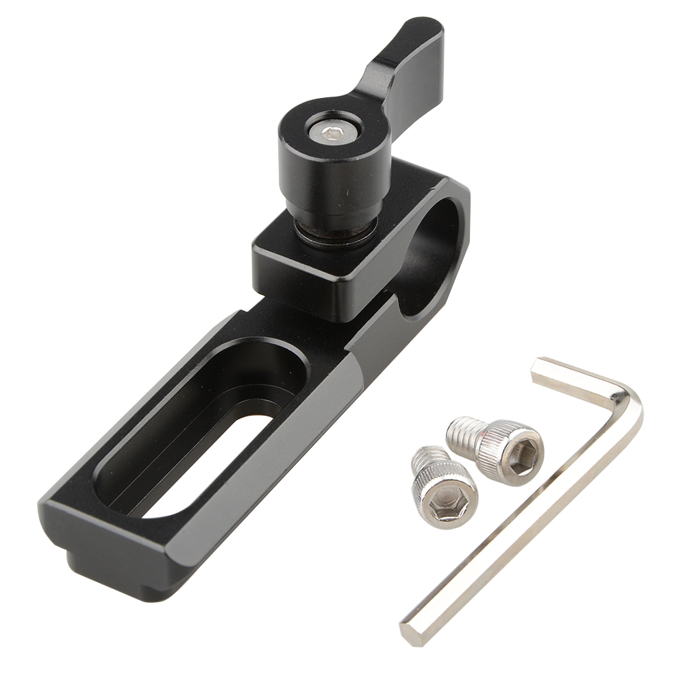 CAMVATE Single 15mm Rod Clamp with NATO Rail (Black Wingnut)