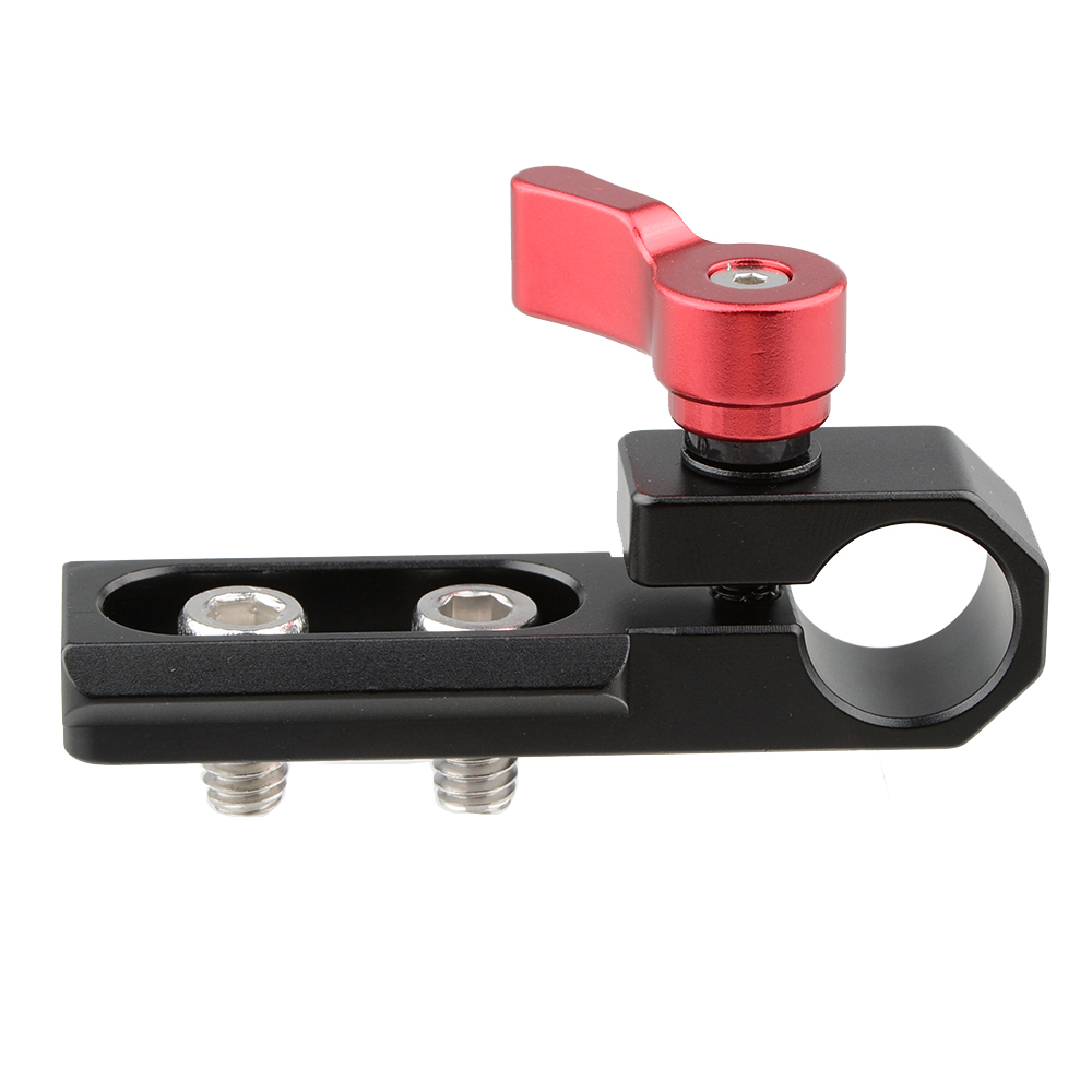 CAMVATE Single 15mm Rod Clamp with NATO Rail (Red Wingnut)