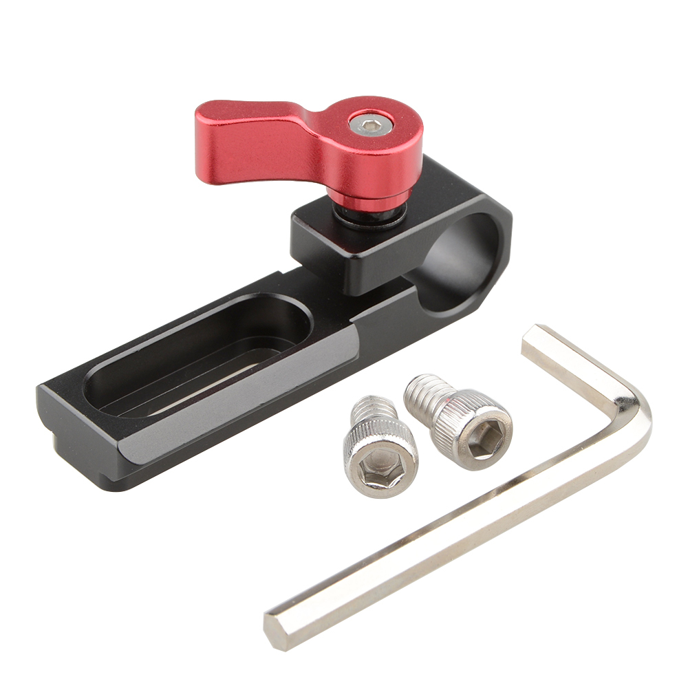 CAMVATE Single 15mm Rod Clamp with NATO Rail (Red Wingnut)