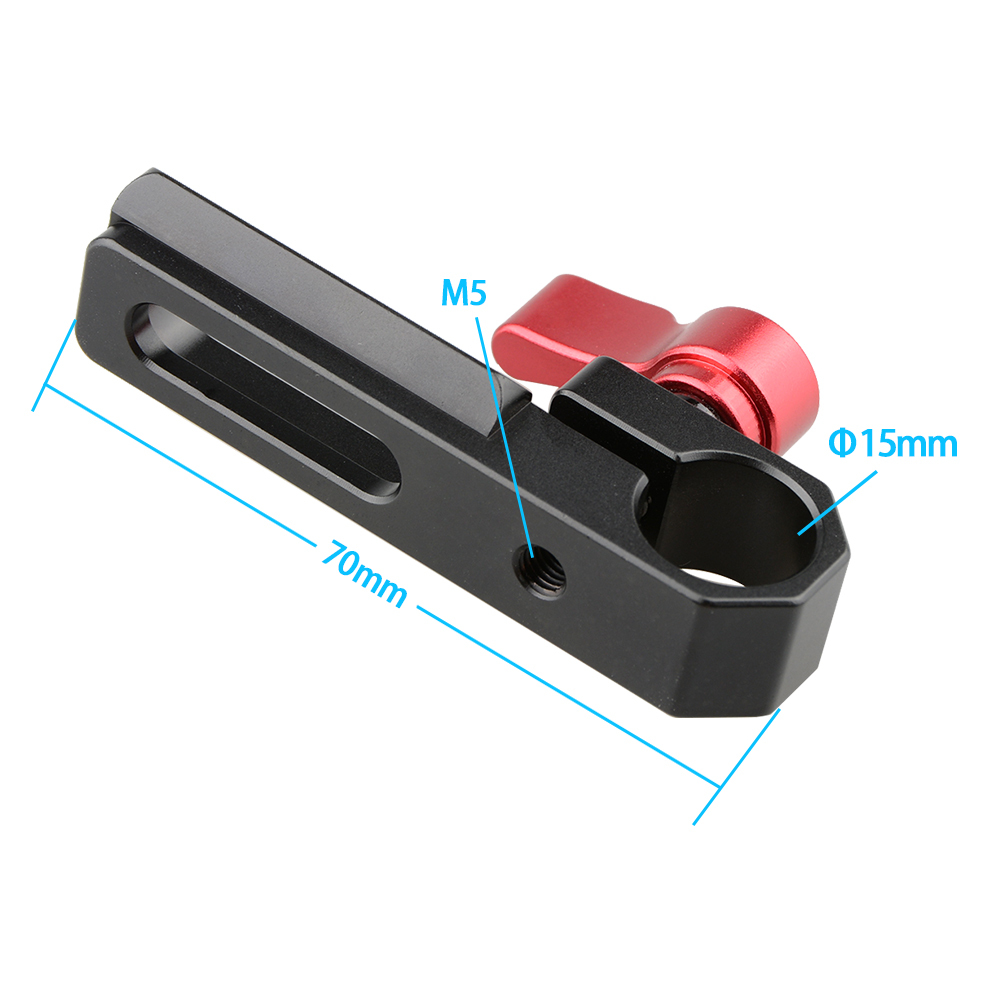 CAMVATE Single 15mm Rod Clamp with NATO Rail (Red Wingnut)